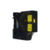Náhradní páska JetWorld Dymo Rhino Black on Yellow (18054), černá na žluté, 9 mm x 1,5 m.