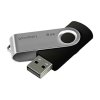 Goodram USB flash disk, USB 2.0, 8GB, UTS2, černý, UTS2-0080K0R11, USB A, s otočnou krytkou