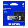 Goodram USB flash disk, USB 2.0, 8GB, UTS2, černý, UTS2-0080K0R11, USB A, s otočnou krytkou