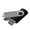 Goodram USB flash disk, USB 2.0, 16GB, UTS2, černý, UTS2-0160K0R11, USB A, s otočnou krytkou