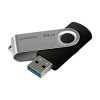 Goodram USB flash disk, USB 3.0, 64GB, UTS3, černý, UTS3-0640K0R11, USB A, s otočnou krytkou