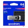 Goodram USB flash disk, USB 3.0, 64GB, UTS3, černý, UTS3-0640K0R11, USB A, s otočnou krytkou
