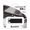 Kingston USB flash disk, USB 3.0, 64GB, DataTraveler 70, černý, DT70/64GB, USB C