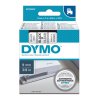 Dymo originální páska do tiskárny štítků, Dymo, 40910, S0720670, černý tisk/transparentní podklad, 7m, 9mm, D1