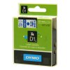 Dymo originální páska do tiskárny štítků, Dymo, 45014, S0720540, modrý tisk/bílý podklad, 7m, 12mm, D1