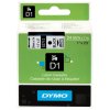 Dymo originální páska do tiskárny štítků, Dymo, 53713, S0720930, černý tisk/bílý podklad, 7m, 24mm, D1