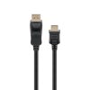 Video kabel DisplayPort samec - HDMI samec, 2m, černá