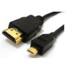 Video kabel micro HDMI samec - HDMI samec, HDMI 1.4 - High Speed with Ethernet, 1m, černá
