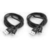 Verbatim USB kabel (2.0), USB A samec - microUSB samec, 1m, reversible, černý, box, 48874, 2 kusy v balení: 2x 100 cm