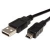 USB kabel (2.0), USB A samec - miniUSB samec, 1m, černý