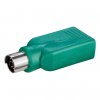 USB-PS/2 redukce, pro myš, PS/2 samec - USB A samice, zelená
