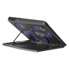 Stojan pod notebook, NS-501, barevně podsvícený, s větrákem, černo-modrý, DEFENDER, s 2-portovým hubem