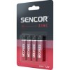 Baterie zinkouhlíková, AAA, 1.5V, Sencor, blistr, 4-pack