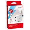 Genius Síťový adaptér 20W, 2 porty, USB-C, USB-A, PD-20ACP