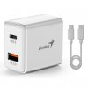 Genius Síťový adaptér 20W, 2 porty, USB-C, USB-A, PD-20ACP