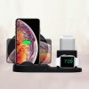 3v1 bezdrátová nabíječka, pro telefon, Apple Watch a Airpods, černá, 5/9V, 15W, Qi