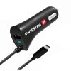 Adaptér do auta SWISSTEN 12W, 1 port, USB-A, kabel USB-C