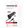 Adaptér do auta SWISSTEN 12W, 1 port, USB-A, kabel USB-C