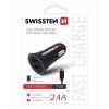 Adaptér do auta SWISSTEN 12W, 2 porty, USB-A, kabel microUSB