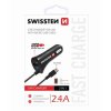 Adaptér do auta SWISSTEN 12W, 1 port, USB-A, kabel microUSB