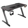 ULTRADESK Herní stůl ROCKET BLACK, 128x68 cm, 78 cm, s XL podložkou pod myš, držák sluchátek i nápojů