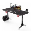 ULTRADESK Herní stůl GRAND BLACK, 160x75 cm, 70-80 cm, 3 úrovně výšky, s XXL podložkou pod myš, držák sluchátek i nápojů