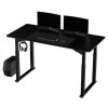 Pracovní stůl, elektricky nastavitelná výška, černá deska, 160X75 cm, 74-116 cm, UPLIFT, s XXL podložkou pod myš, ULTRADESK