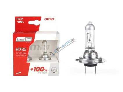 Halogenové žárovky 2ks H7 LumiTec SILVER +100% 12V 55W