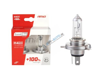 Halogenové žárovky 2ks H4 LumiTec SILVER +100% 12V 60/55W