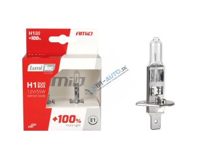 Halogenové žárovky 2ks H1 LumiTec SILVER +100% 12V 55W