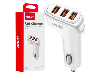 Nabíječka do auta 3x USB-A 3.1A 12/24V