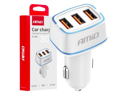 Nabíječka do auta 3x USB-A 30W 12/24V