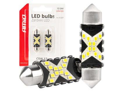 LED žárovka CANBUS 12SMD Festoon C5W 2016 39mm White 12/24V