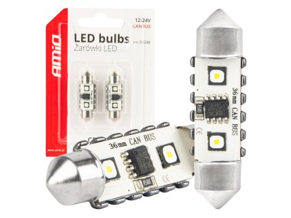 LED žárovka CANBUS 12SMD Festoon C5W 3838 36mm White 12/24V