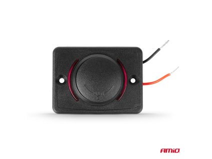 Vodotěsná nabíječka na telefon čtvercového tvaru s ČERVENÝM LED podsvícením 2xUSB C 12/24V