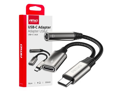 Adaptér USB-C rozdělovací na USB-C + Mini-Jack 3,5mm 10 cm