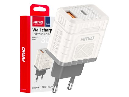 Síťová nabíječka Quick Charge GaN 30W USB-A + USB-C