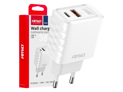 Síťová nabíječka Quick Charger GaN 38W USB-A + USB-C