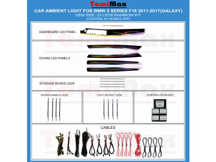(2)12 17 BMW 5 Series F18F10 (Galaxy) 23Leds