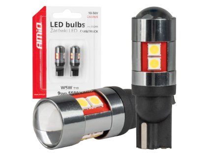LED žárovka CANBUS T10 W5W 9 SMD 3030 Bílé 12V 24V 36V 48V
