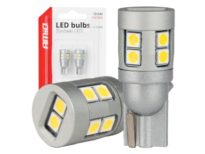 LED žárovka CANBUS T10 W5W 12 SMD 3030 Bílé 12V 24V