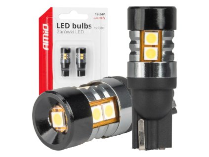 LED žárovka CANBUS T10 W5W 9 SMD 3030 Bílá 12V 24V