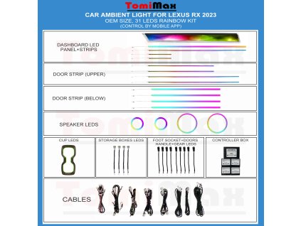 23 Lexus RX crystal panel(rainbow) 31Leds