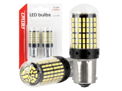 LED žárovka CANBUS BA15S P21W R10W R5W 600lm 144SMD Bílá 12V 24V