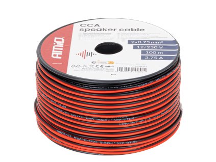 Dvouvodičový vodič reproduktoru CCA 2x0.75mm2 100m 3.75A