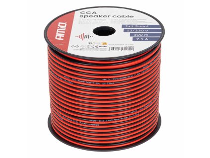Dvouvodičový vodič reproduktoru CCA 2x1.5mm2 100m 7.5A