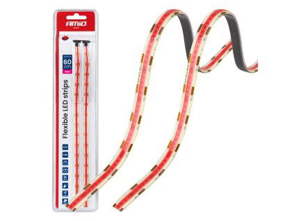 COB LED pásky do auta růžové 2x30cm 12V