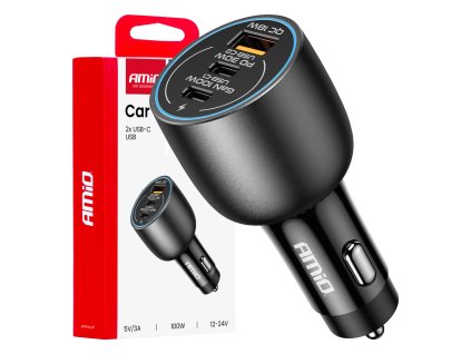 Nabíječka do auta 2x USB C port + USB A