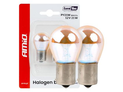 Halogenové žárovky PY21W 12V21W BAU15S LumiTec oranžové chromové 2 ks