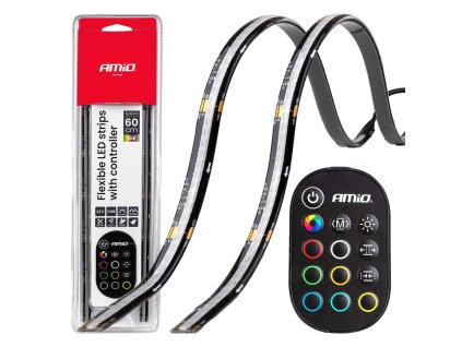 COB LED pásy do auta, vícebarevné RGB s dálkovým ovládáním, 2x30cm, 12V